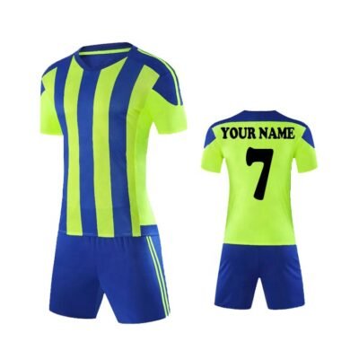 customizable soccer uniform with name and number